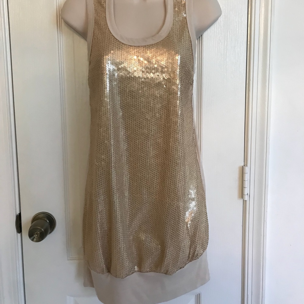 Gold and tan sequined dress